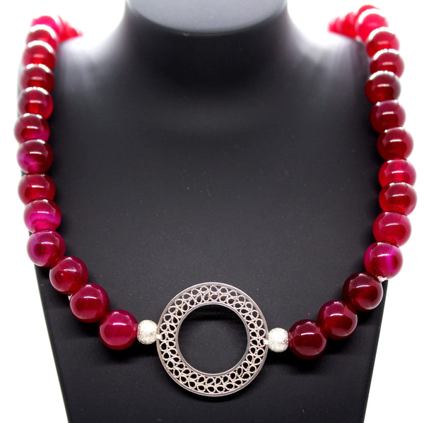 Fuchsia Agate Necklace - AG Agora Jewellery London